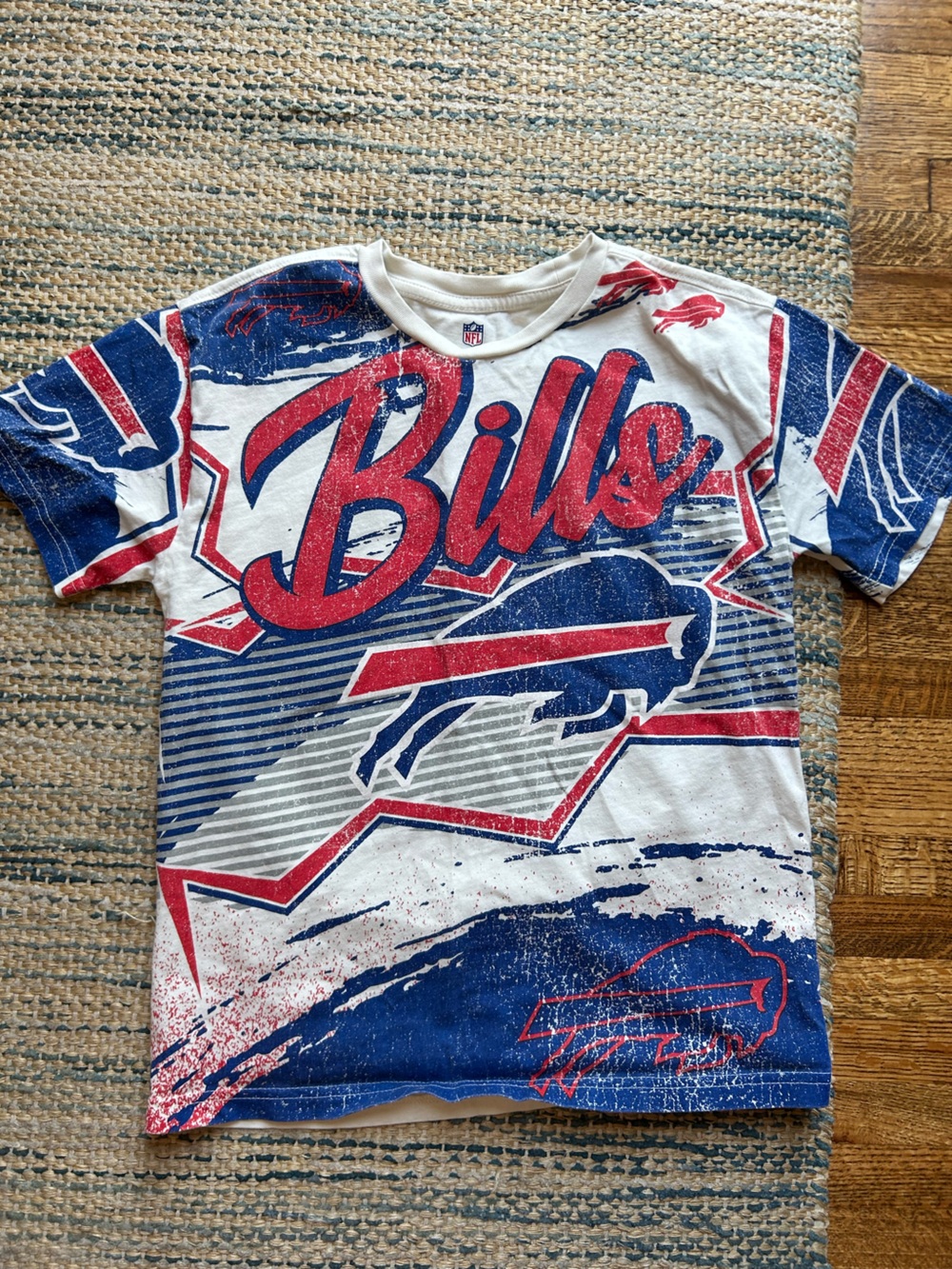 NFL Bills Kids Short Sleeve Graphic Tee - Red, Blue & White